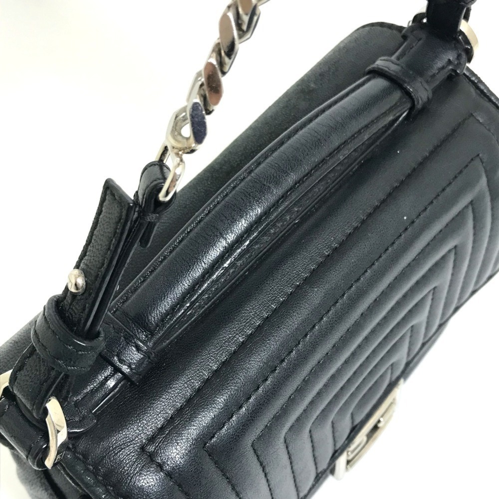 FENDI Black Leather Pochette Shoulder Bag - Picture 10 of 16